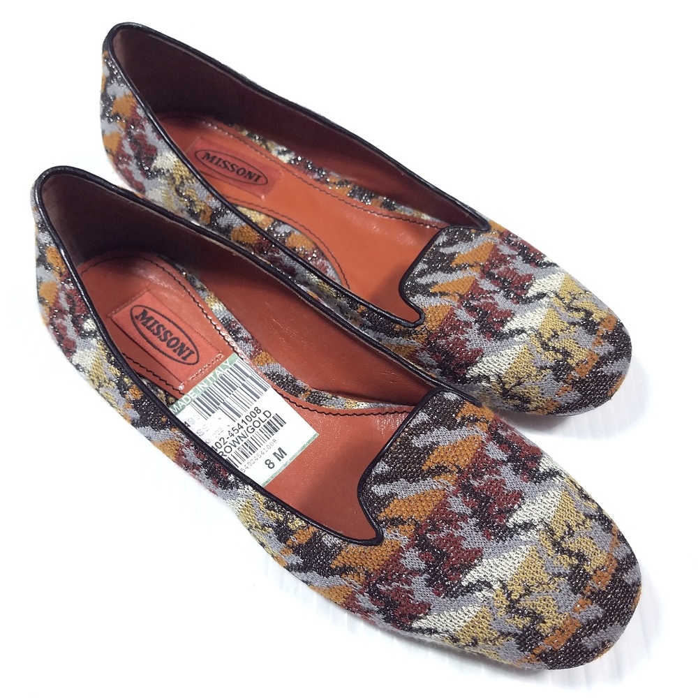 Missoni Colorful Metallic Woven Loafer Flats